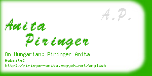 anita piringer business card